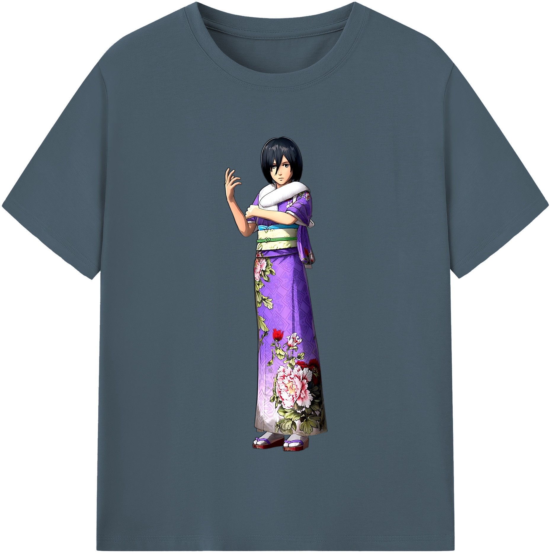 （画像用） 進撃の巨人 ミカサ·アッカーマン Attack on Titan Mikasa Ackerman 綿100％半袖Tシャツ（フロントプリント）